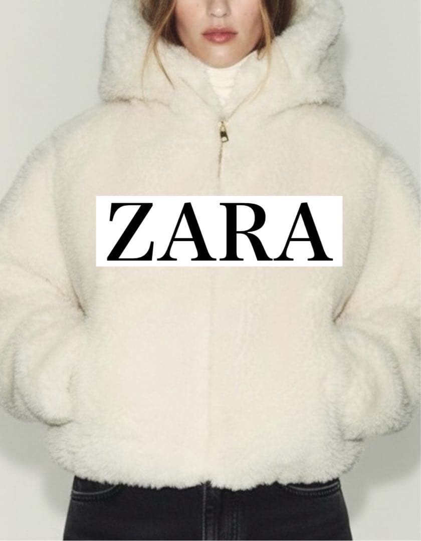 ◾️ZARA ボア生地保温 フード付き アノラック ジャケット アウター