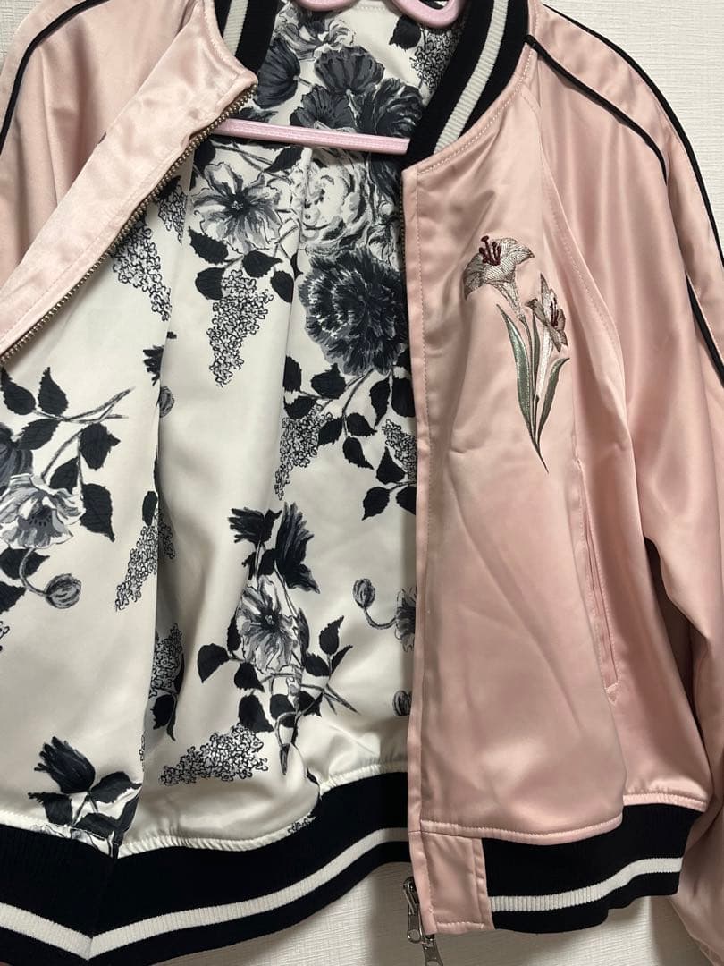 LILY BROWN×KEITA エンブロイダリーリバーシブルスカジャン ピンク