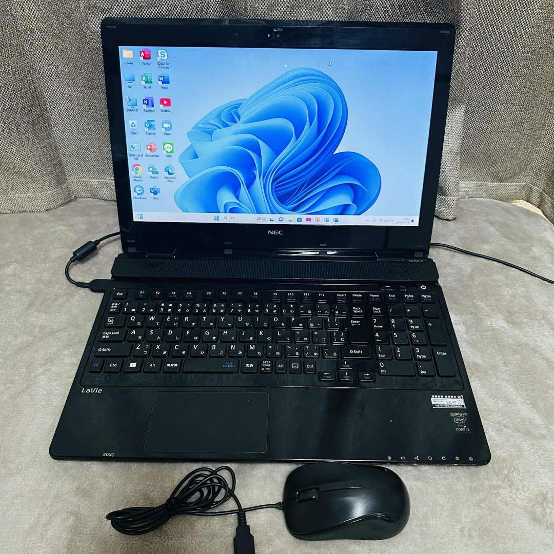 S201 NECノートパソコンWEBカメラSSD高速Windows11オフィス付