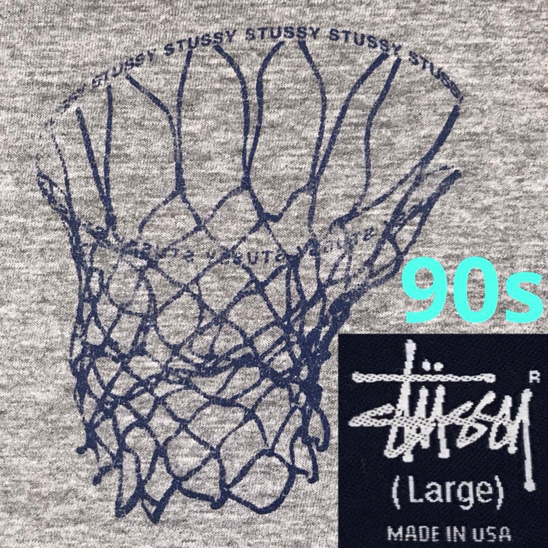 激レア バスケ Stussy ステューシー 90年代ヴィンテージTシャツ ゴール
