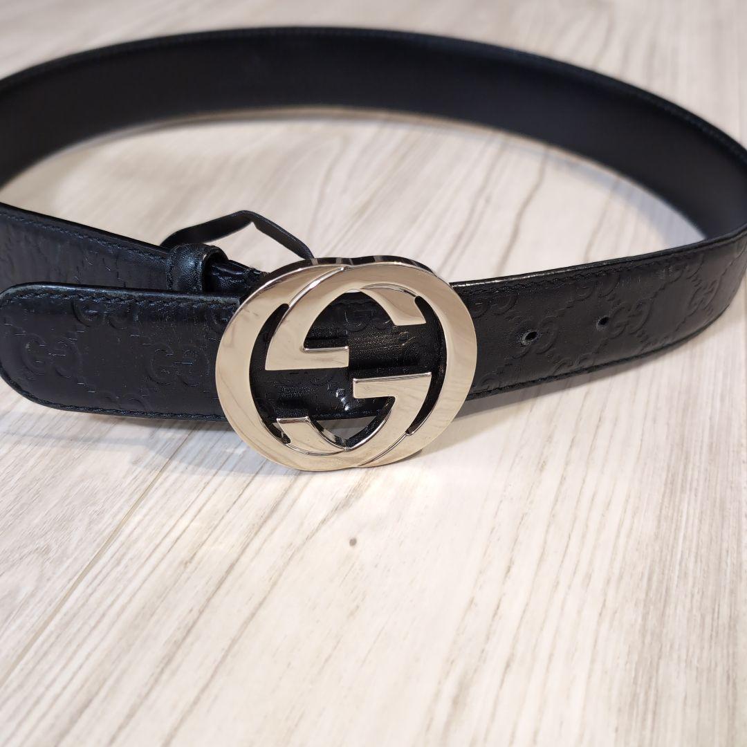 GUCCI ブラックレザー GGロゴ ベルト 楽天市場】グッチ ベルト ブラック 90cm 黒 レザー 本革 メンズ G