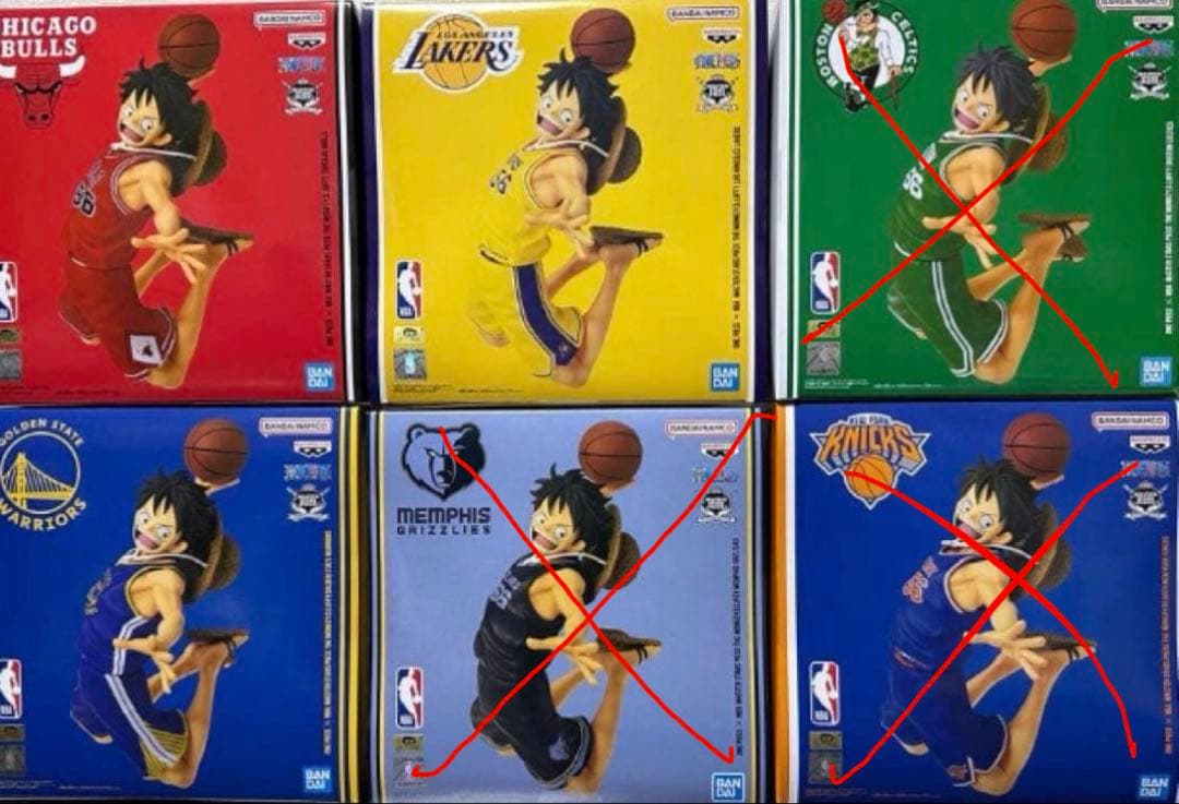 NBA ルフィ ワンピースベースショップ 3体セット - メルカリ