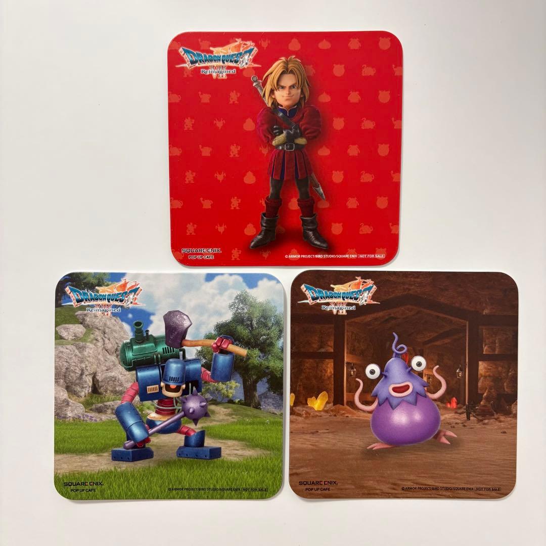 ドラゴンクエスト コースター スクエニカフェ ドラクエ7 3枚セット