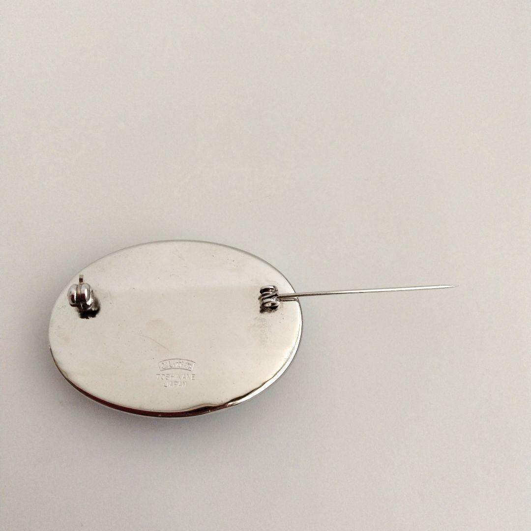 昭和レトロ 俊兼 としかね 有田焼 陶器製 花 小花 ブローチ 青 水色 レトロ