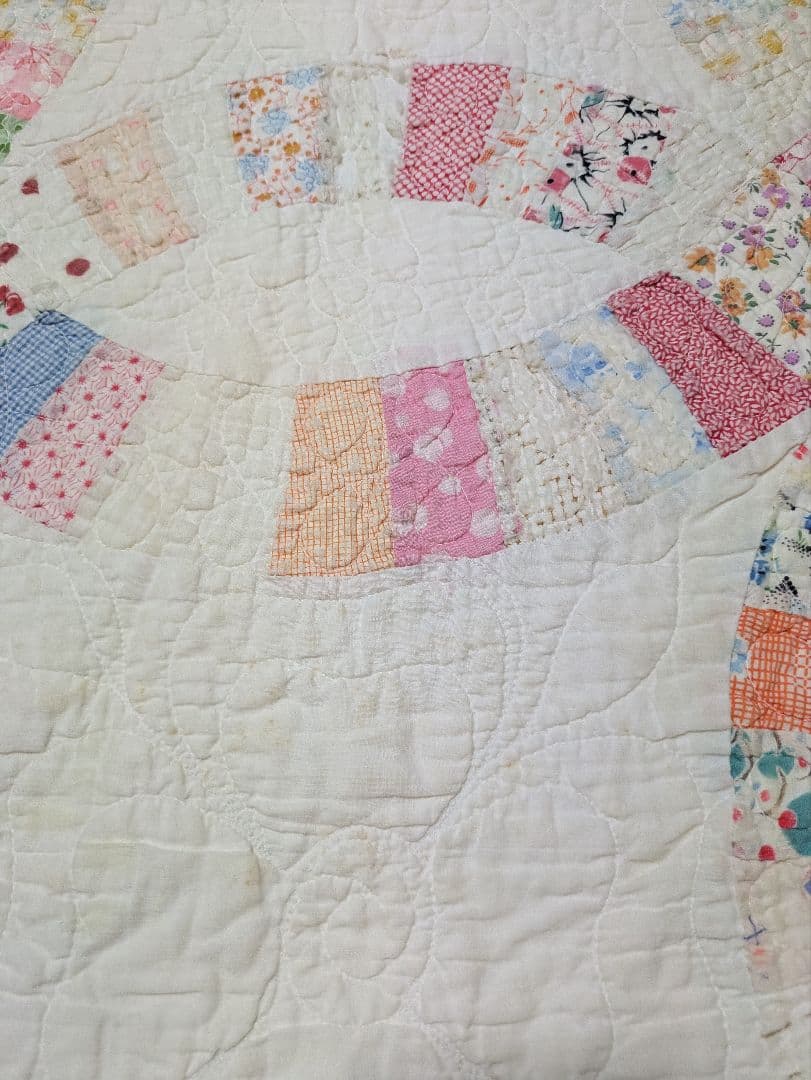 アンティークキルト カット ダブルウエディング フィードサック