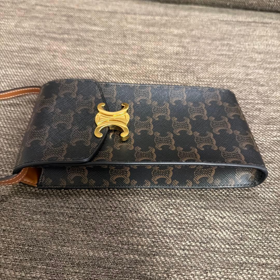 美品】セリーヌ トリオンフ キャンバス バーティカル モバイルポーチ