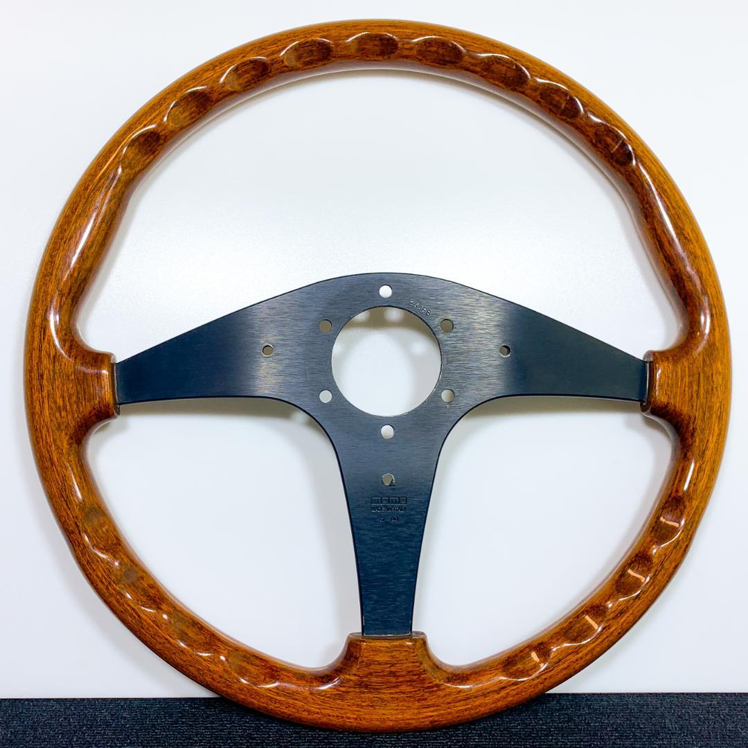 良品 モモ ウッドステアリング 36.5φ 94年製 ホーンボタン＆ネジ6本付き