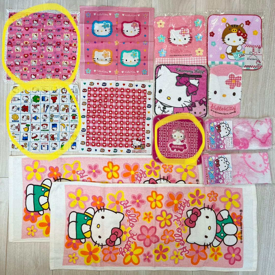 ハローキティ タオル ハンカチ 13点まとめ売り 平成レトロ サンリオ