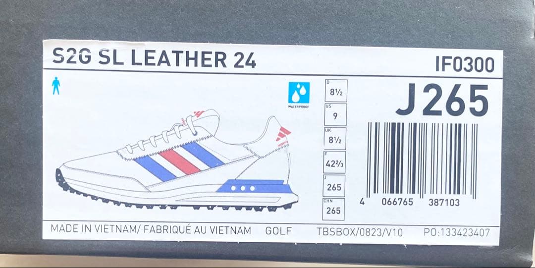 新品 adidas ゴルフシューズ 26.5cm S2G SL レザー 24