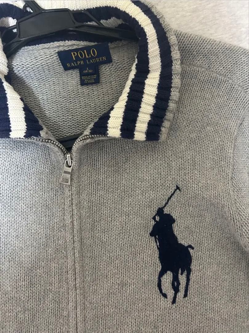 Polo Ralph Lauren グレー ニット ジップアップ - メルカリ