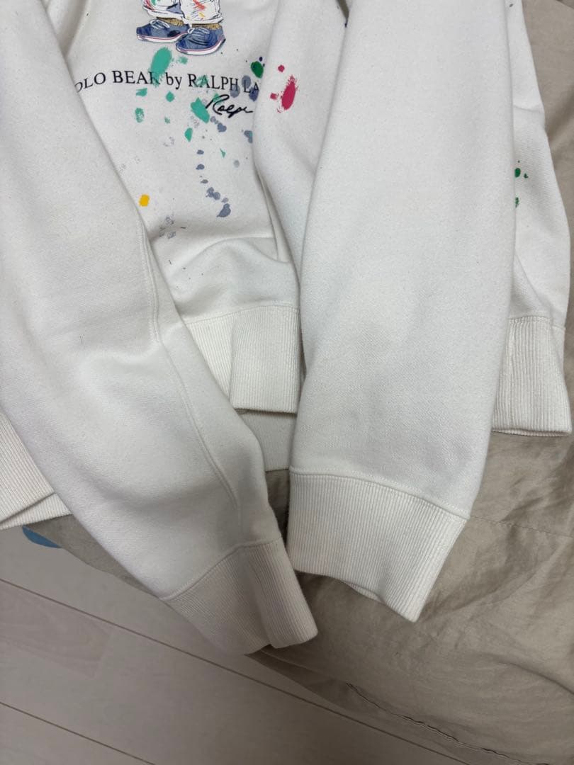 美品】ポロベア ポロラルフローレン ペインティングパーカー ホワイト