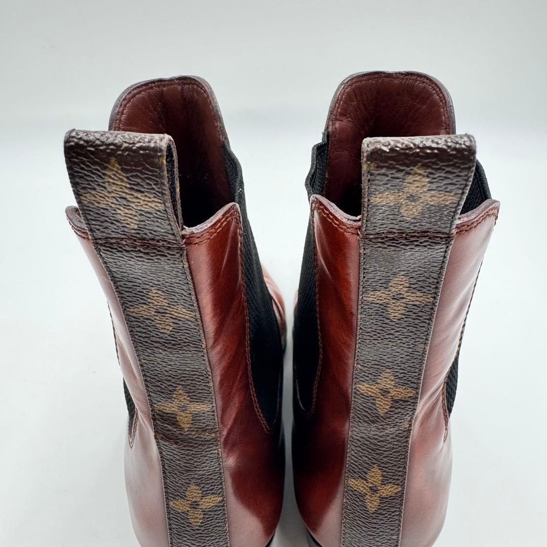 LOUIS VUITTON サイドゴアブーツ　モノグラム　ブラウン　22.5cm
