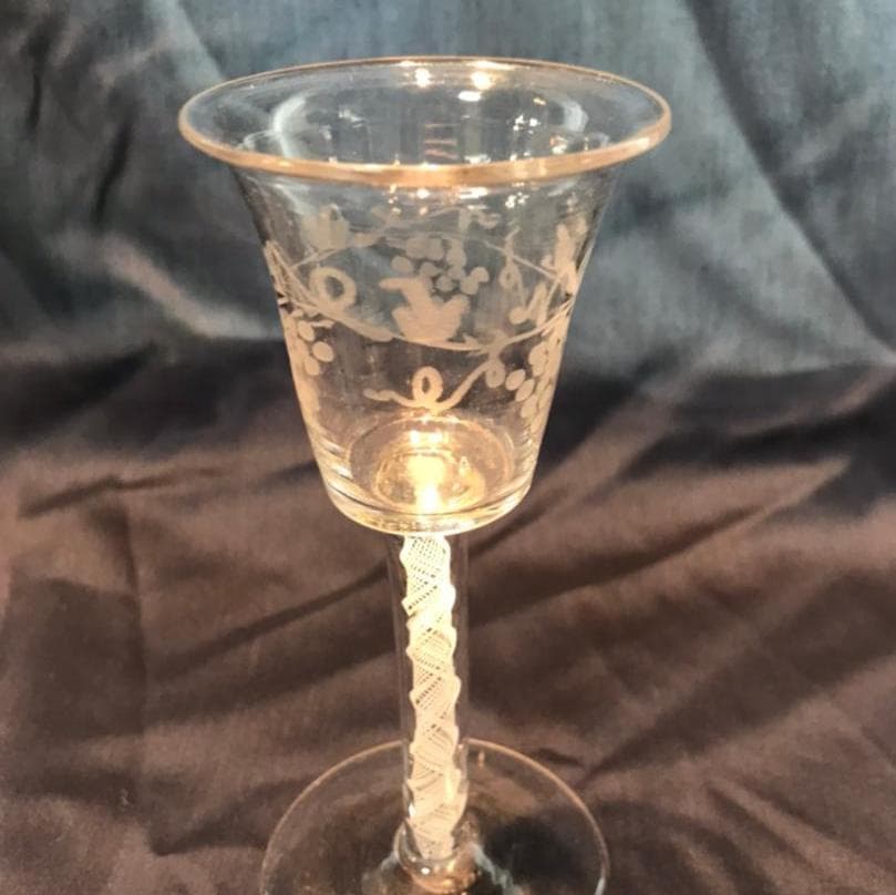 エアーツイストステムグラス オペークツイスト イギリス ジョージアン