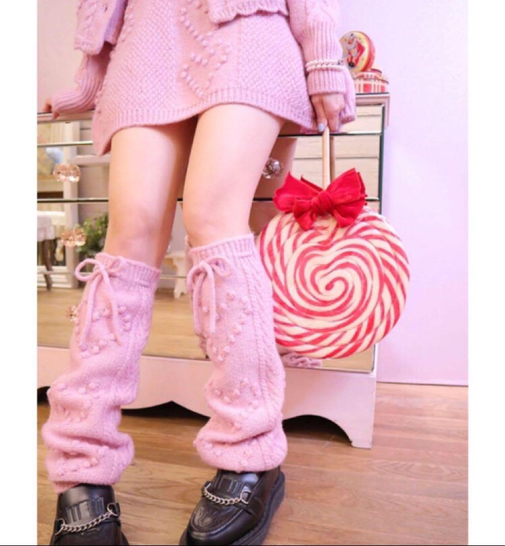 期間限定 Katie 新品 ニット レッグウォーマー ピンク - メルカリ