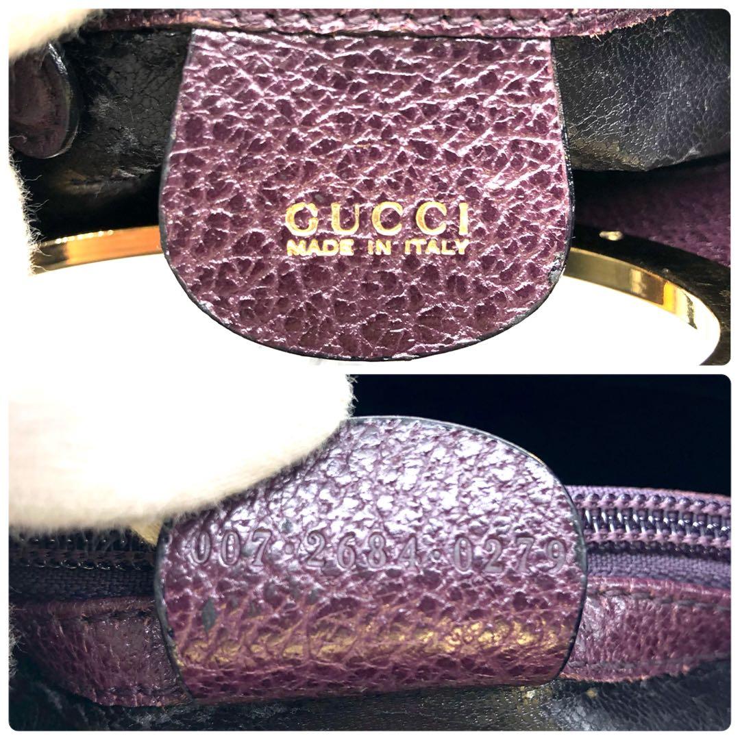 極希少】GUCCI ショルダーバッグ メタルハンドル バケツ型 レザー