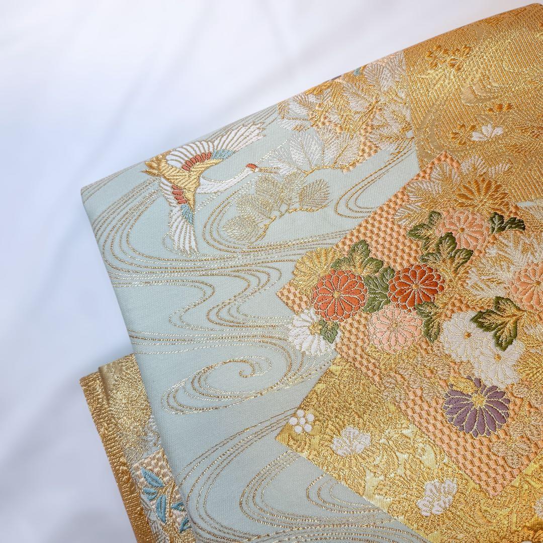 一体型 ワンタッチ帯 作り帯 マジックテープ 豪華 袋帯 二重太鼓