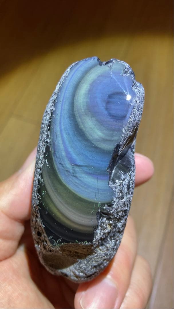 十勝石 玲瓏石(研磨)ブルーレインボー - メルカリ