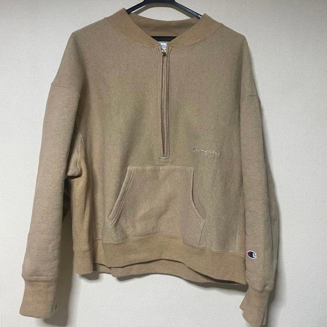 FRAMeWORK 別注championハーフジップリバースウィーブ ベージュ FRAMeWORK（フレームワーク）の「≪追加≫【Champion / チャンピオン