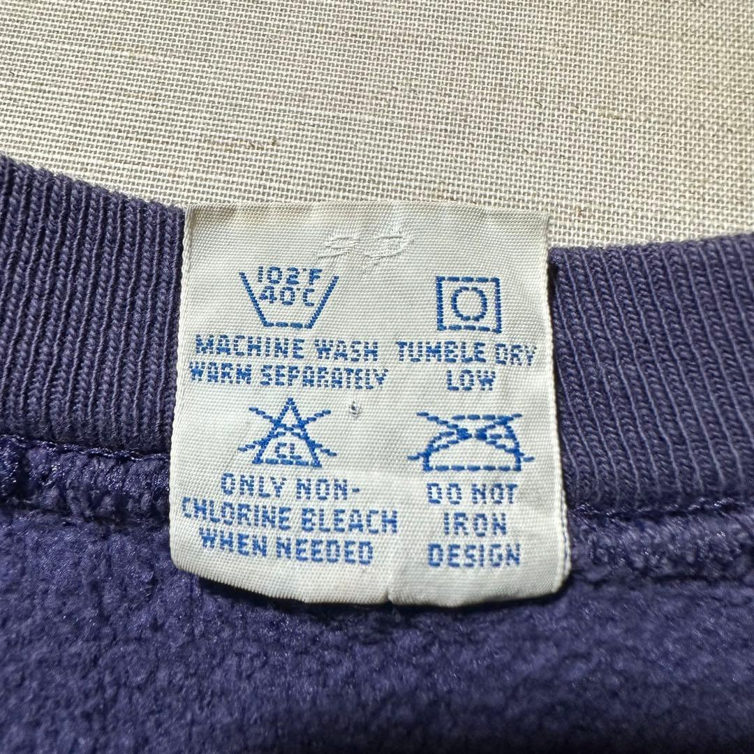 90s USA製 チャンピオン リバースウィーブ 茄子紺 ワンポイント