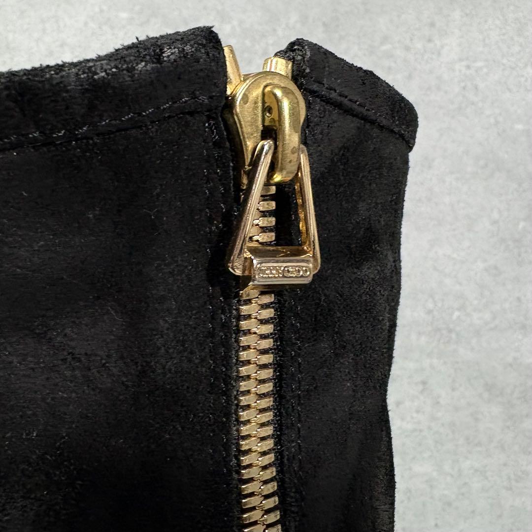 美品】ジミーチュウ ワックススエード サイドジッパー ロングブーツ