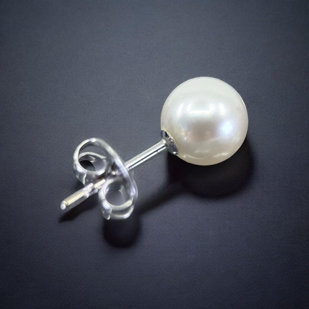【極上】タサキ　アコヤ　K18 WG 本真珠　パール　ピアス　片耳　7.2mm