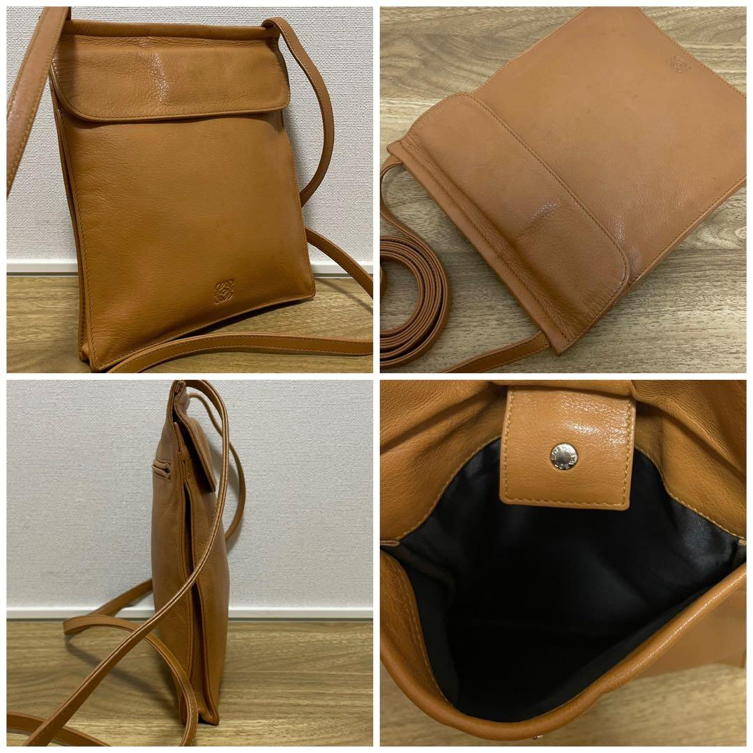 《美品》LOEWE（ロエベ）レザー ショルダーバッグ ライトブラウン