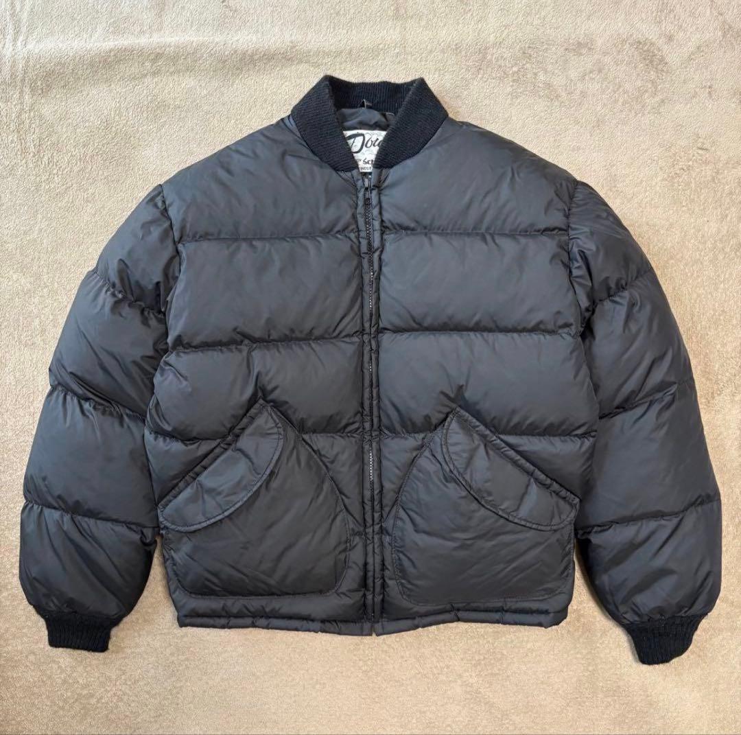 【極稀少】Down by Schott USA製 ダウンジャケット USA製 90s Schott Leather Down Jacket 茶 44 ショット レザー ダウン