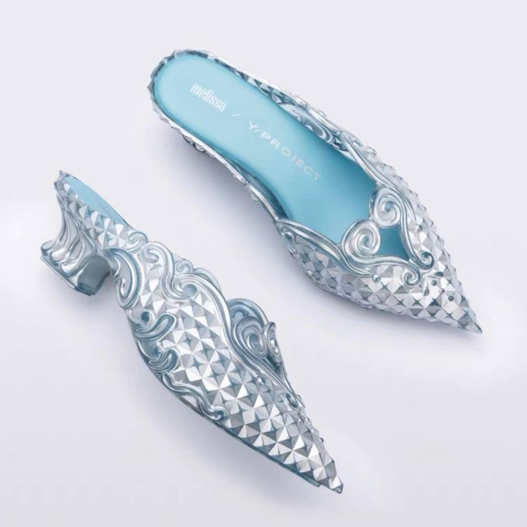 melissa y/project 透明　39 Y/Project x Melissa 40mm Court Mules | White | FARFETCH