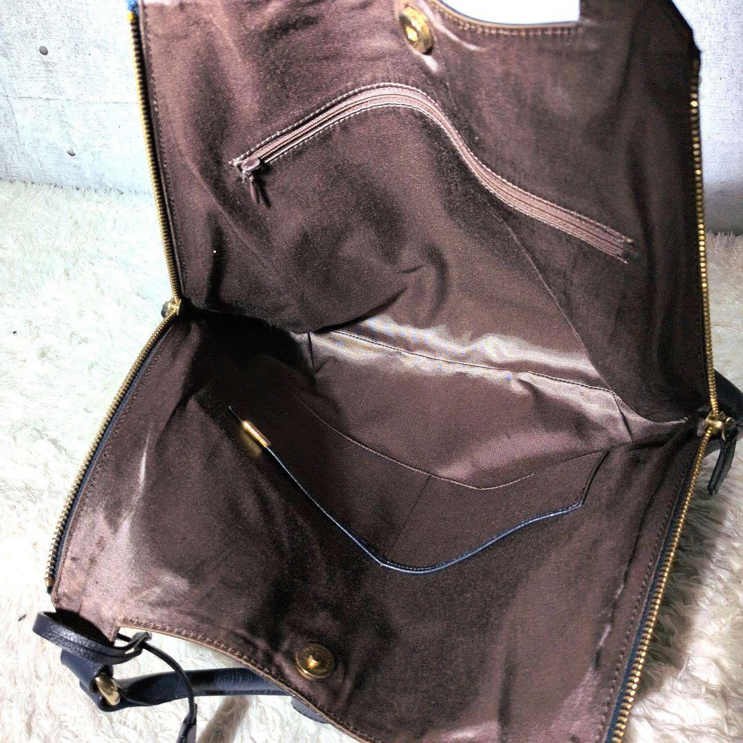 極美品 A4◎】ハマノ ペアシェイプ トートバッグ カデナ シボ革