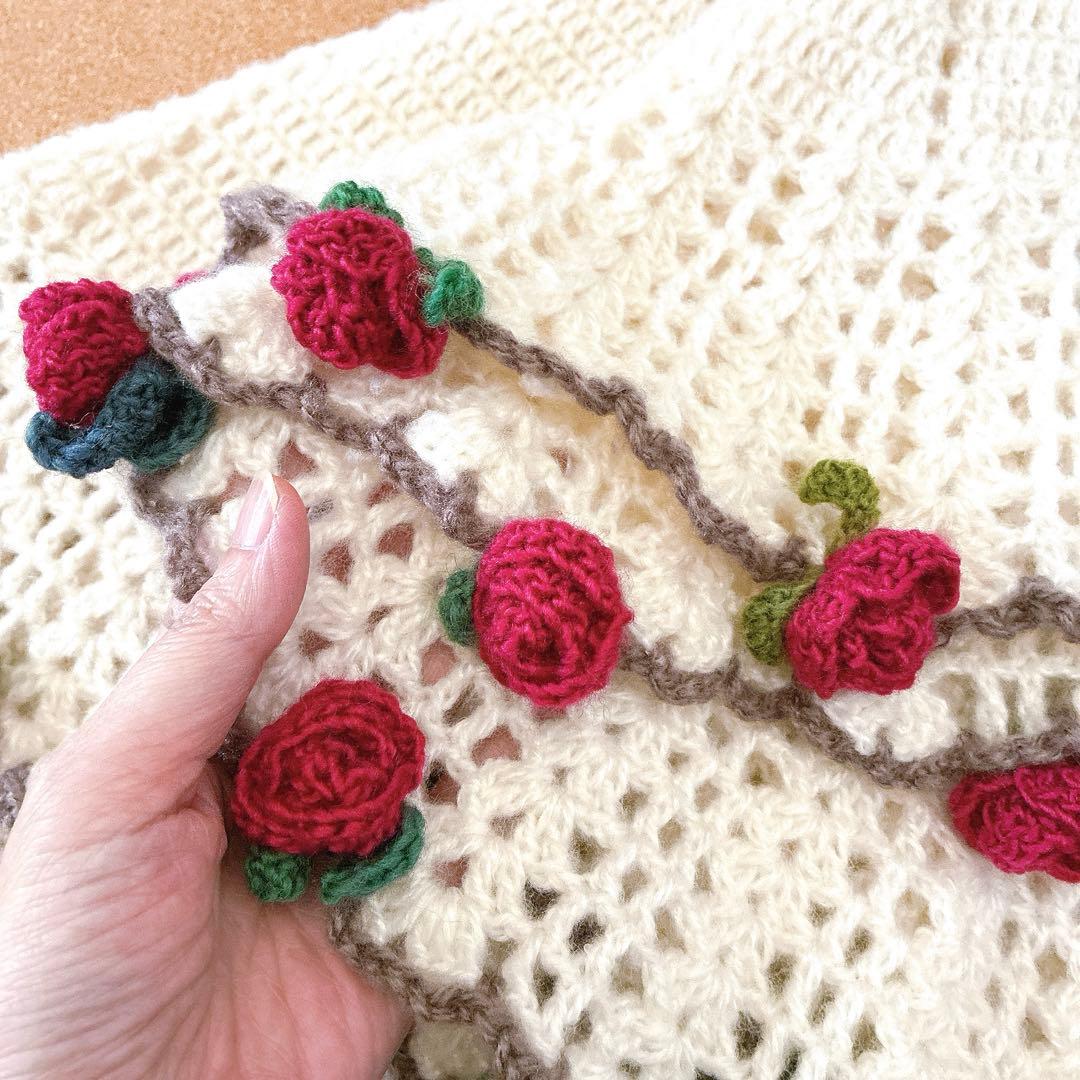 花束ブランケット ブーケブランケット フラワー 手編み ハンドメイド