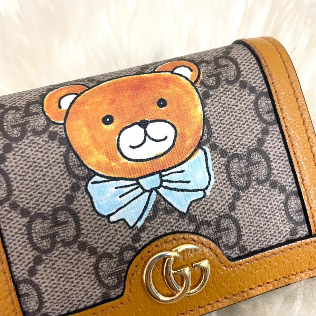超美品 GUCCI グッチ EXO KAI コラボ テディベア 折りたたみ財布
