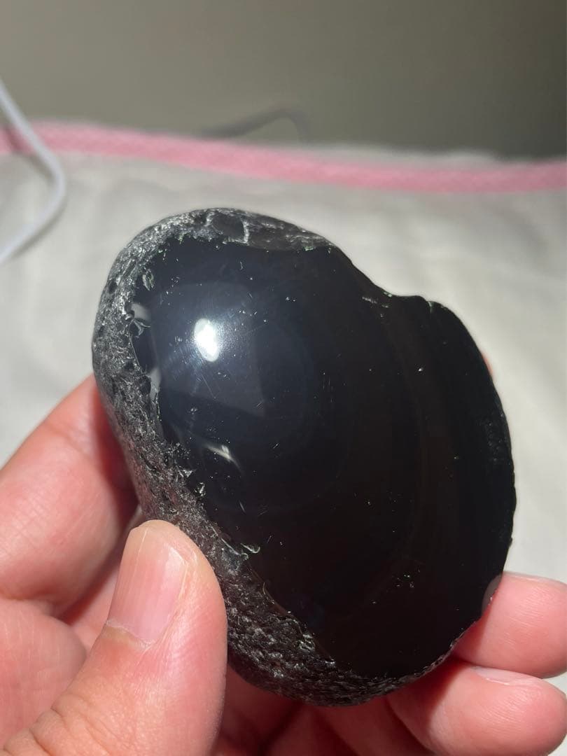 研磨品 十勝石玲瓏 ブルー＋ブラウンゴールド両面磨き レインボー