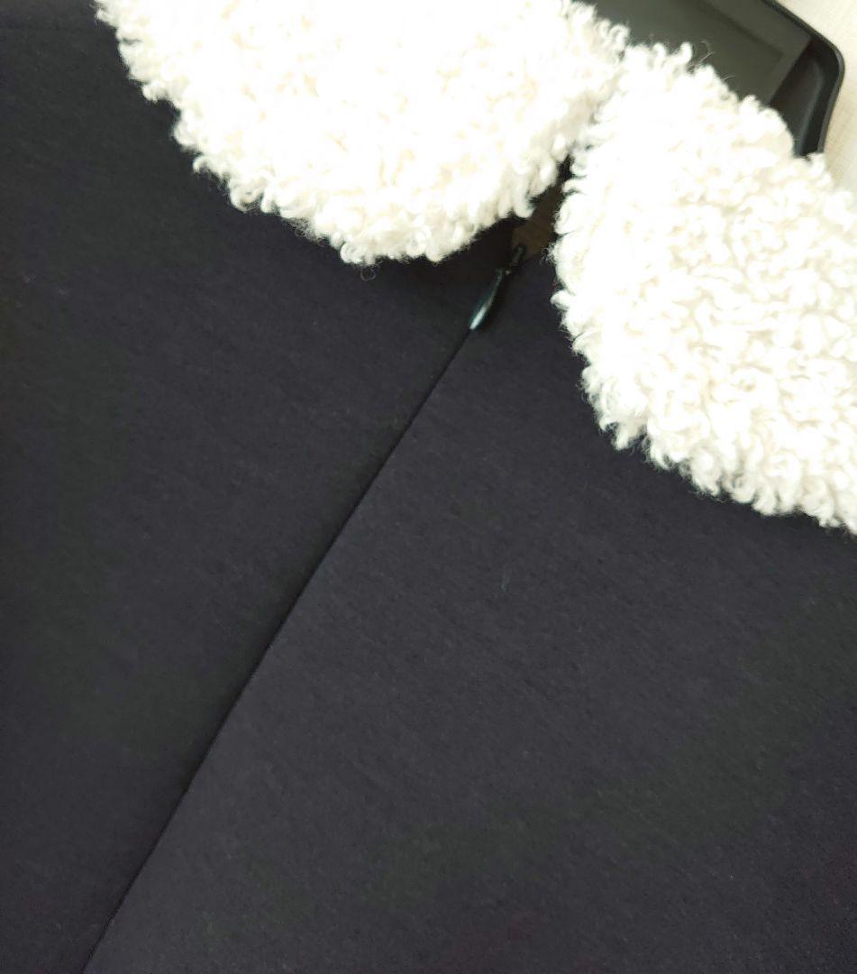 YORI ヨリ/2025 テディカラープルオーバー ボア トップス ネイビー