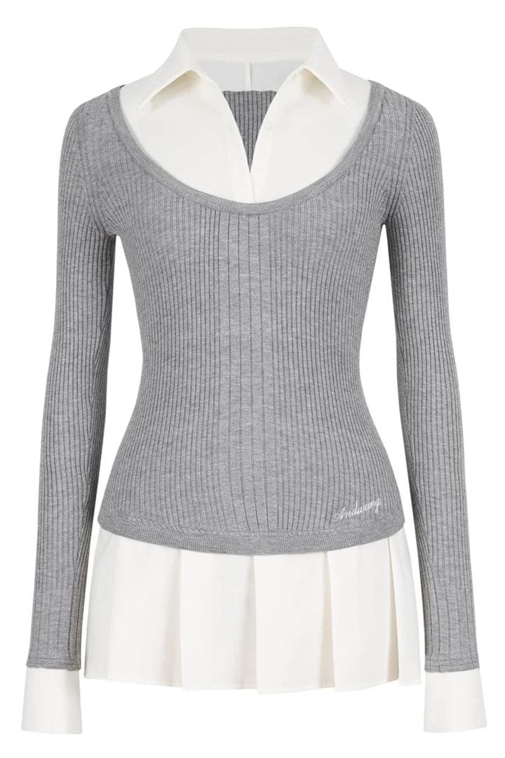 ANDWANG Shirt pleated mini onepiece