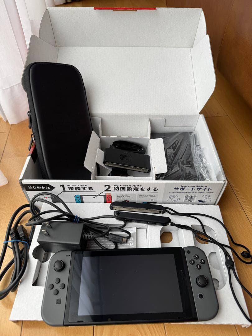 Nintendo Switch 2017年製 初期化済み グレー Switch スイッチ 未対策機・初期型 グレー 本体一式 付属品完品 2017年