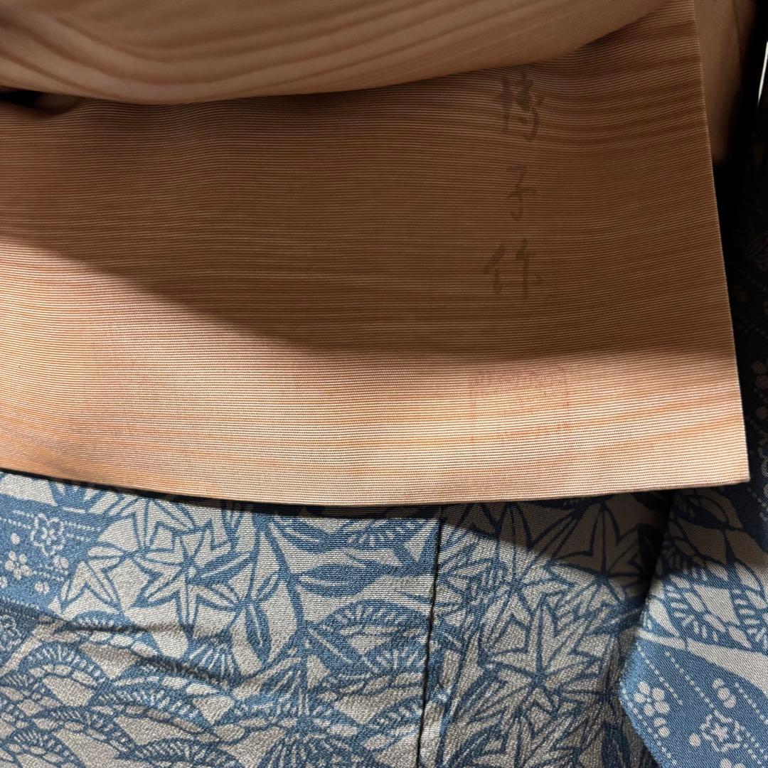 美品 袷 正絹 型染め 縮緬 小紋 フルセット 作家塩瀬 粋 大人着物