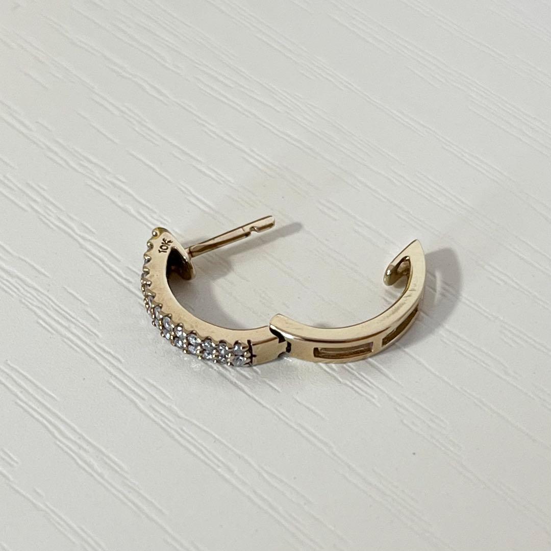 AVALANCHE (アヴァランチ) 10K YG 天然ダイヤモンドフープピアス