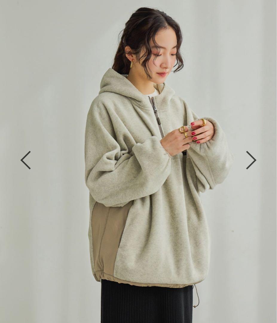 ソフトフリース切替ZIPパーカー ベージュ - メルカリ