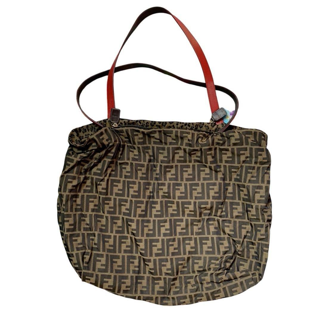 USED③フェンディFENDI☆ズッカ柄☆リバーシブルトートバッグ