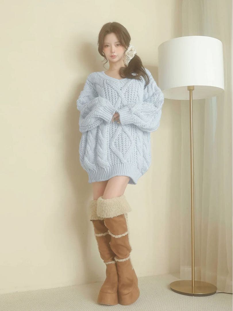 ダーリッチ フェイクムートンニーハイブーツ s - メルカリ