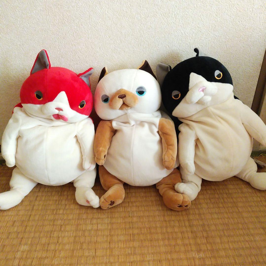 シナダ　もちねこLサイズ３体 シナダ SHINADA ぬいぐるみ もちねこ クロ(XL) MONE-0880B