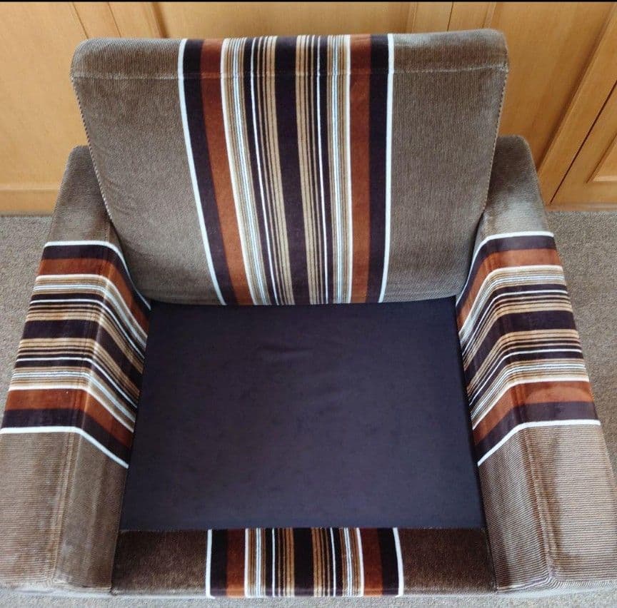 レトロ調 ストライプ柄 1人掛けソファ - メルカリ