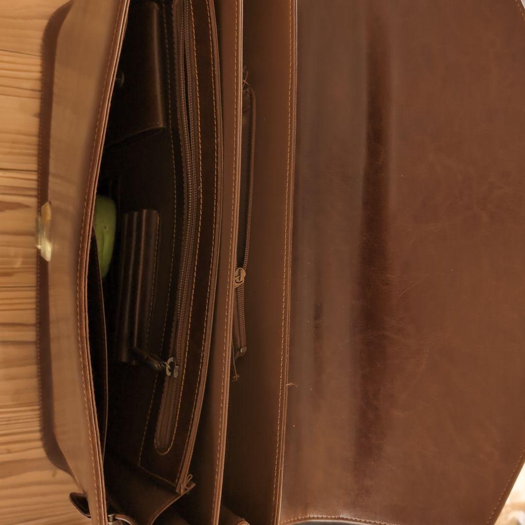 ブラウンレザー ビジネスバッグ - メルカリ