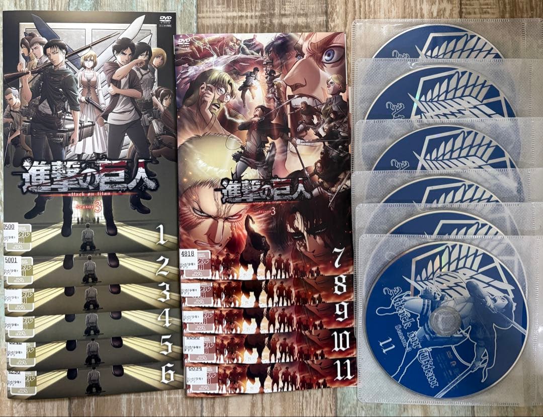 進撃の巨人 DVD 1.2.3期 全30巻 全巻 アニメ - メルカリ