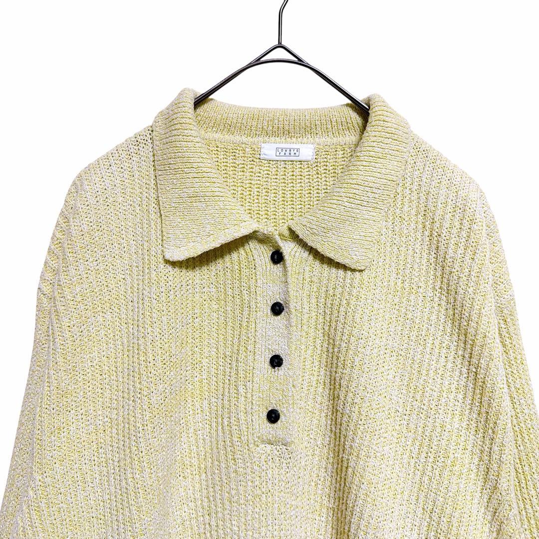 ローリーズファーム ポロニット ライムグリーン F えり付き 長袖