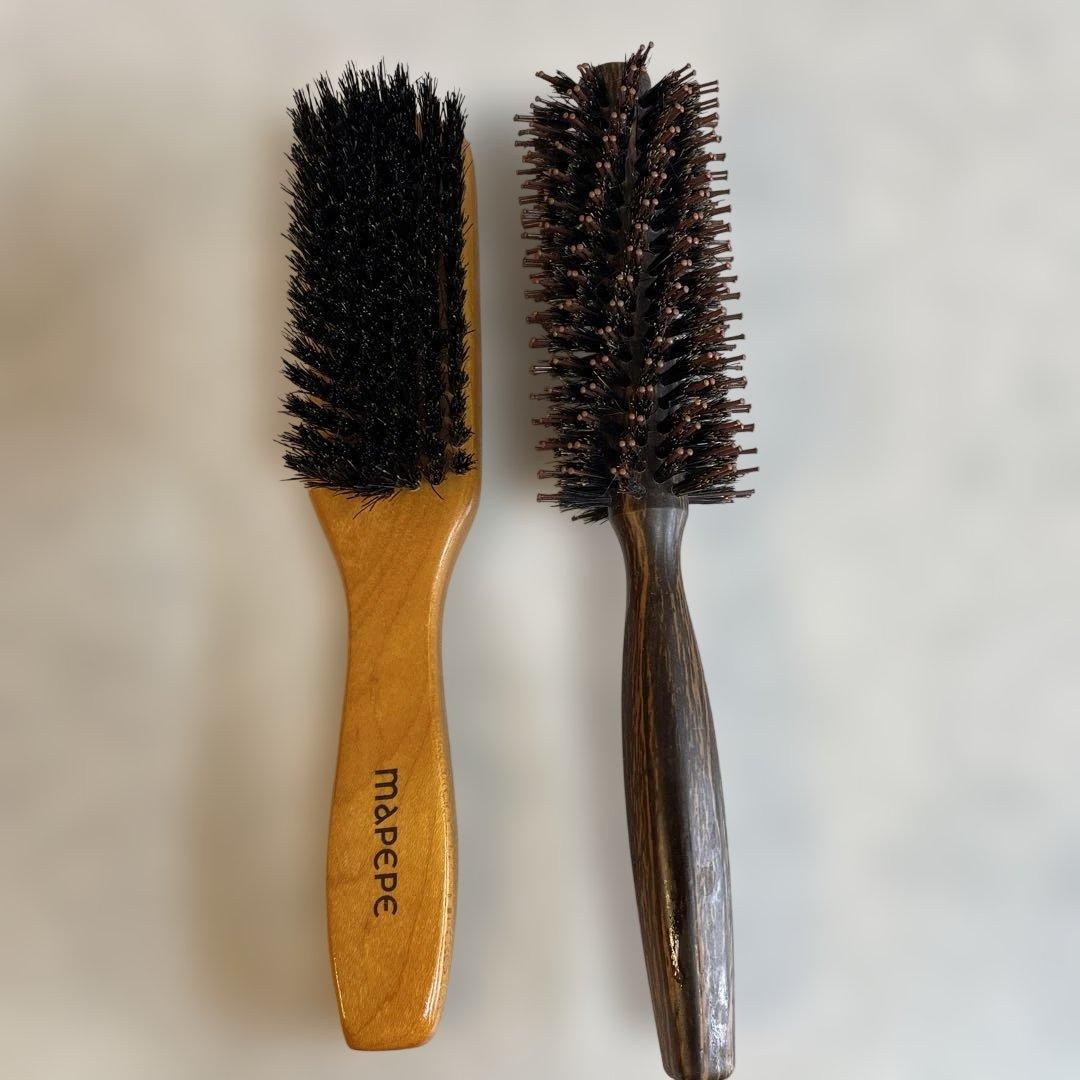 ヘアブラシ 中型 木製ハンドル 2本 - メルカリ