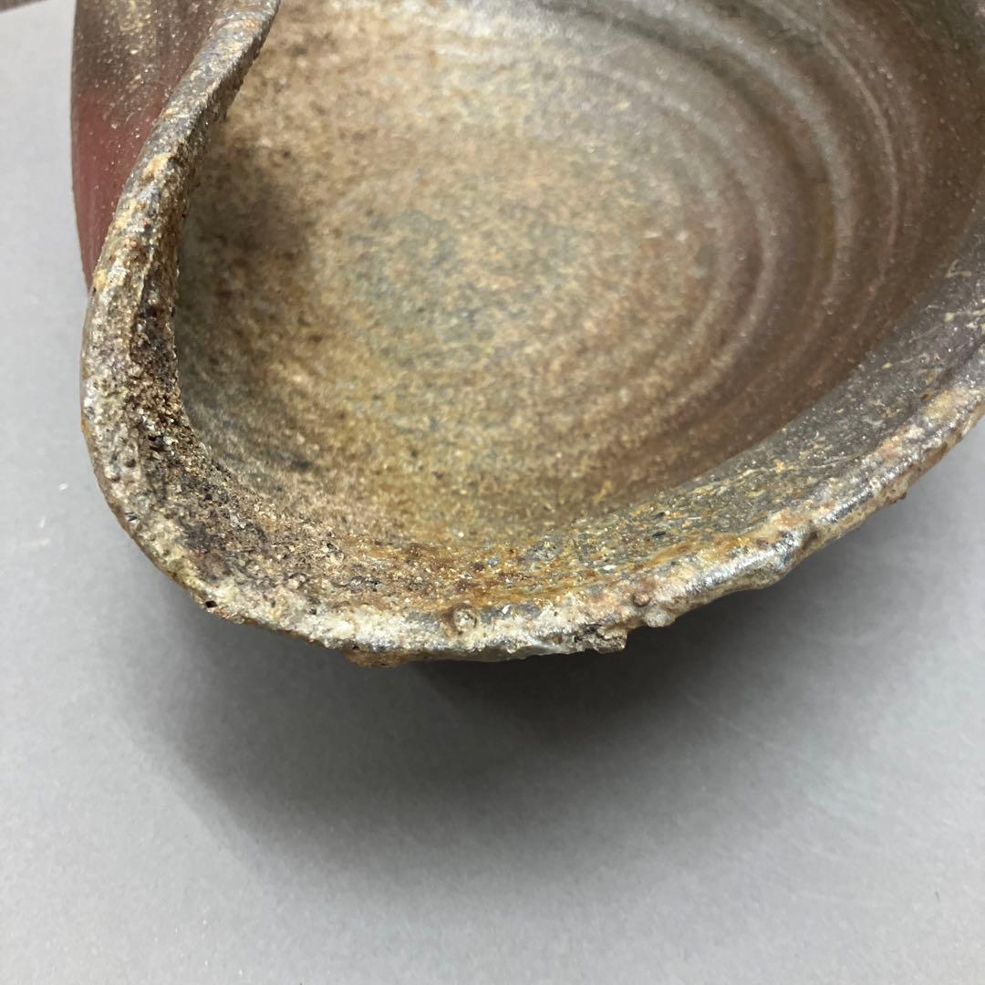 骨董品 茶道具 古常滑焼￼菓子鉢 時代箱 背景キズ S203HI