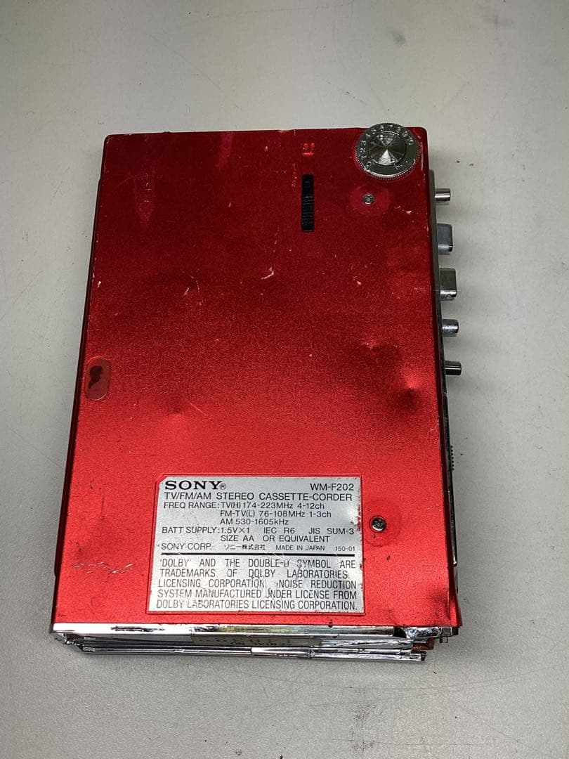 ジャンク SONY WALKMAN WM-F202 赤 カセットプレーヤー - メルカリ