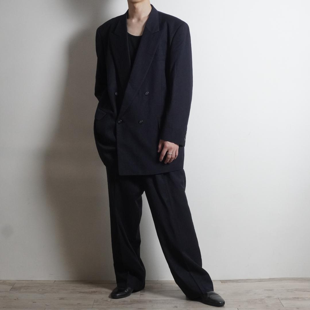 DANKAN ダブルセットアップスーツ ネイビー ストライプ柄/KW3 - メルカリ