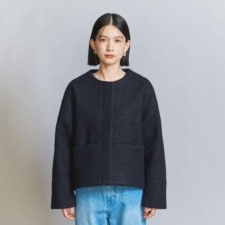 23aw Beauty & Youth ブークレ ノーカラー ショート コート - メルカリ